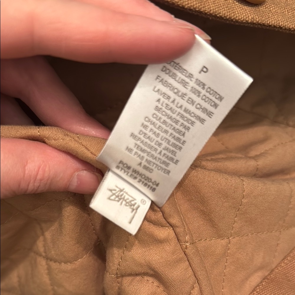 Stussy Women's Cotton Tan Blazer Jacket size S - Picture 11 of 11